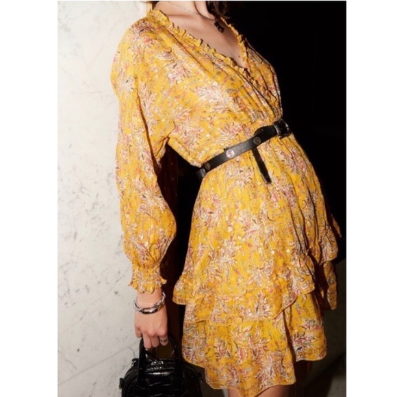 The Kooples Feuille D'or Silk-Blend Dress size small (1) - Picture 2 of 16